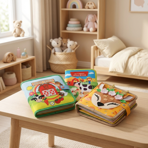 3-Teiliges Montessori Spiel- & Geschichten Lern Buch Set