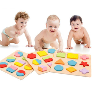 Einfaches Montessori Formen und Farben Holz Puzzle für Kleinkinder