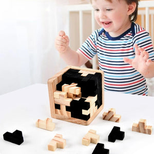 Kinder Tetris Spiel und Lernwürfel aus Holz