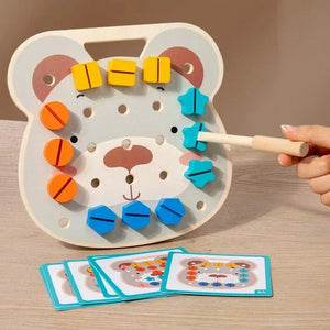 Montessori Farbenschrauben Bärenplatte für Kleine Handwerker