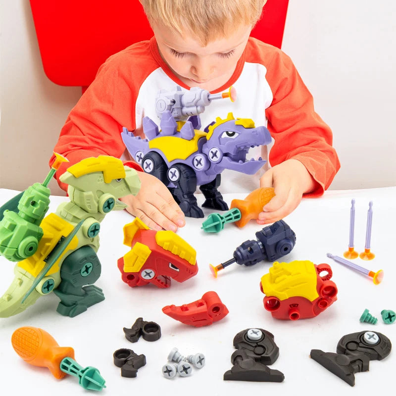 Dinosaurier Schrauben Spielset mit Saugnapf Kanone
