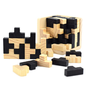 Kinder Tetris Spiel und Lernwürfel aus Holz