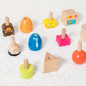 Montessori Schraubfiguren Spiel aus Holz