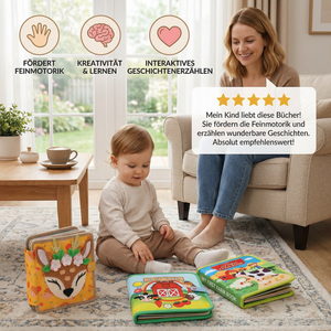 3-Teiliges Montessori Spiel- & Geschichten Lern Buch Set