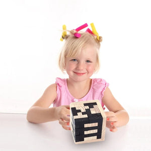 Kinder Tetris Spiel und Lernwürfel aus Holz
