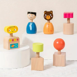 Montessori Schraubfiguren Spiel aus Holz