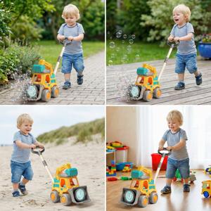 Leuchtender Seifenblasenwagen – Schiebe-Spielzeug für Kinder