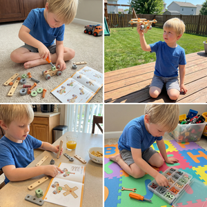 Kinder Werkzeug-Set zum Schrauben & Bauen – Lernspiel mit Zubehör