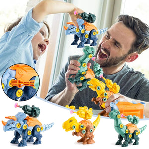 Dinosaurier Schrauben Spielset mit Saugnapf Kanone