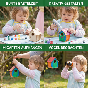 Buntes Vogelhaus Bastel- & Malset für Kinder