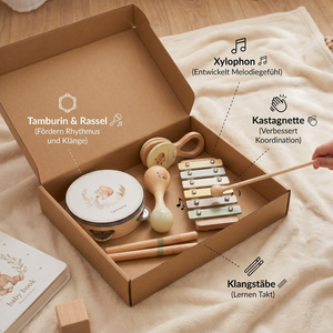 Montessori Holz-Musikinstrumente Set für Babys - Sensorisches & Musikalisches Lernspielzeug