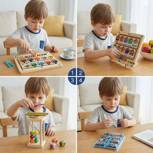 3-Teiliges Montessori Spiel- & Entwicklungs Rätselset für Kinder