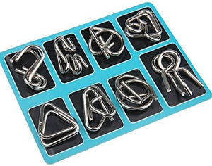 Metall Gehirn Teaser Ring Set