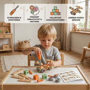 Kinder Werkzeug-Set zum Schrauben & Bauen – Lernspiel mit Zubehör
