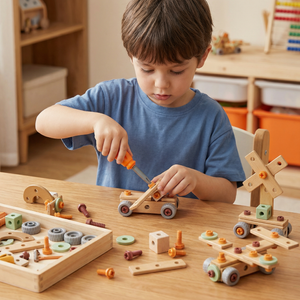 Kinder Werkzeug-Set zum Schrauben & Bauen – Lernspiel mit Zubehör
