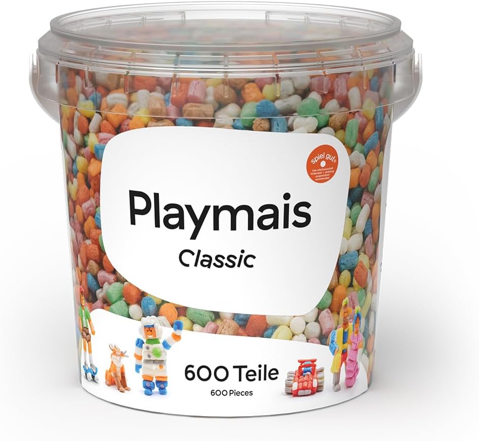 Playmais Classic 600 Pieces | Craft Set | Natural Toy | Includes Sponge & Craft Knife | Vegan, Responsible & Safe for Children & Environment | from 3 Years