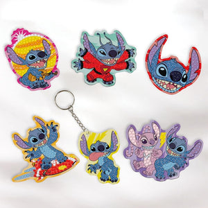 Totum Disney Stitch Diamond Painting Set - 6 Magnets for Crafts for Kids