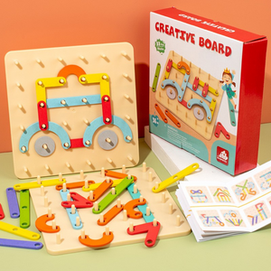Kreatives Montessori Nagel Puzzle Spielzeug aus Holz