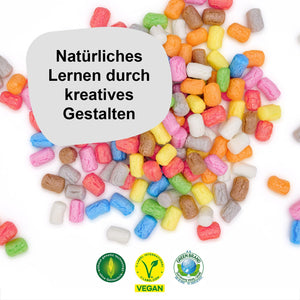 Playmais Classic 600 Pieces | Craft Set | Natural Toy | Includes Sponge & Craft Knife | Vegan, Responsible & Safe for Children & Environment | from 3 Years