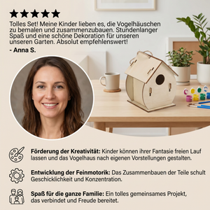 Buntes Vogelhaus Bastel- & Malset für Kinder