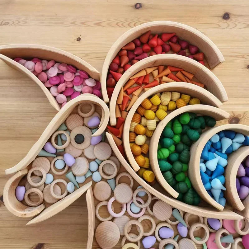 Regenbogen-Bausteine-Holz-Bausteine