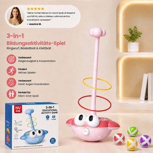 3-in-1-Lern- & Aktivitätsspiel – Ringwurf, Basketball & Klettball
