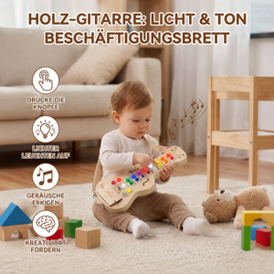 Holz-Busy-Board mit Licht und Sound in Gitarrenform