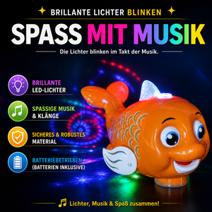 Interaktives schwebendes Fischspielzeug mit Ball, Licht & Musik