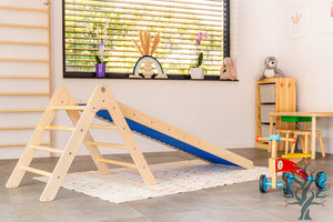 Rollenrutschen-Set 2in1 - Motorikförderung für Kinder ab 2 Jahren - Klappbares Kletterdreieck L/XL und Rollenrutschen in M (120cm) und XL (200cm)