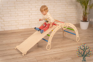 Wippe/Kletterbogen (L) mit klappbarer Funktion und Premium Auflage – Entspannung und Komfort für Kinder ab 1 Jahr