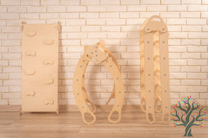 Wippe/Kletterbogen (L) mit Rollenrutsche - Spielspaß für Kinder ab 2 Jahren - Förderung von Motorik und Fitness mit Premium Auflage