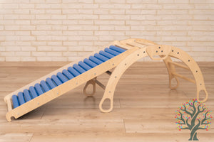 Wippe/Kletterbogen (L) mit Rollenrutsche - Spielspaß für Kinder ab 2 Jahren - Förderung von Motorik und Fitness mit Premium Auflage