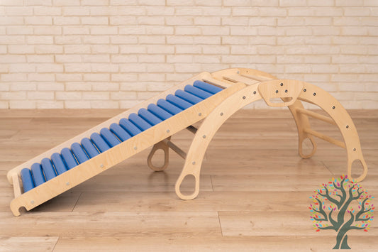 Wippe/Kletterbogen (L) mit Rollenrutsche - Spielspaß für Kinder ab 2 Jahren - Förderung von Motorik und Fitness mit Premium Auflage