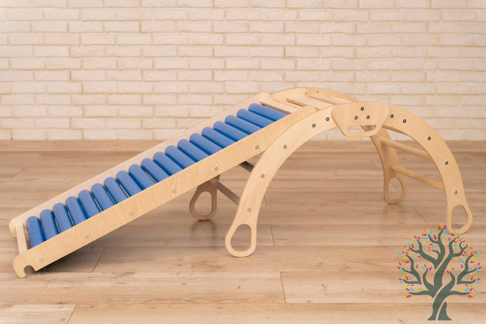 Wippe/Kletterbogen (L) mit Rollenrutsche - Spielspaß für Kinder ab 2 Jahren - Förderung von Motorik und Fitness mit Premium Auflage
