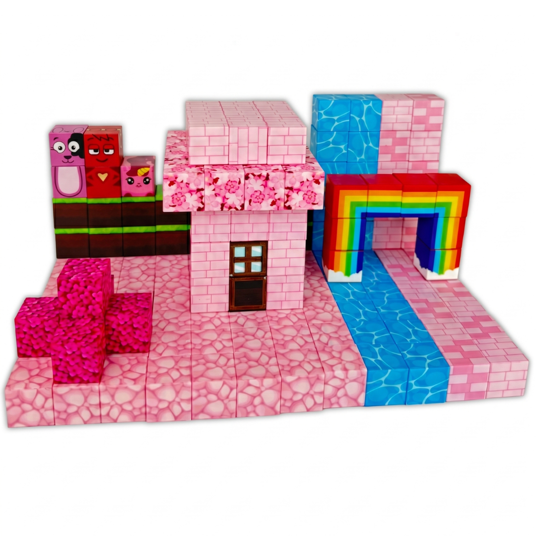 Pink Build-A-World Magnets