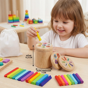 Montessori Farb- & Formen Sortierspiel aus Holz – Lernspiel für Feinmotorik & Sinnesförderung
