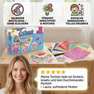 Folien Kunst Kreativ-Bastelset für Kinder – Bastelspaß ohne Kleckern
