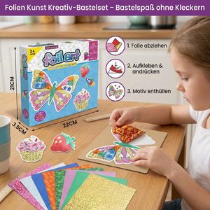 Folien Kunst Kreativ-Bastelset für Kinder – Bastelspaß ohne Kleckern