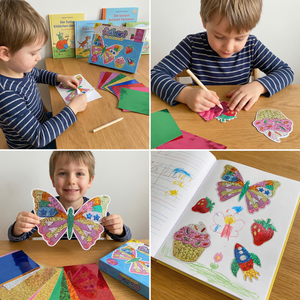 Folien Kunst Kreativ-Bastelset für Kinder – Bastelspaß ohne Kleckern