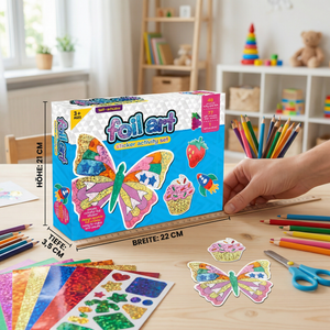 Folien Kunst Kreativ-Bastelset für Kinder – Bastelspaß ohne Kleckern