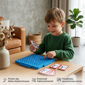 Mathe-Lernkarten-Set mit Rechentafel – Addition, Subtraktion, Multiplikation & Division
