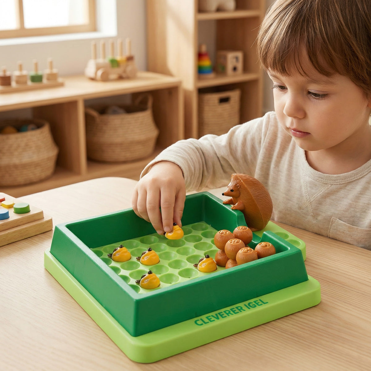 Cleverer Igel - Pädagogischers Lern Puzzle Spiel für Kinder