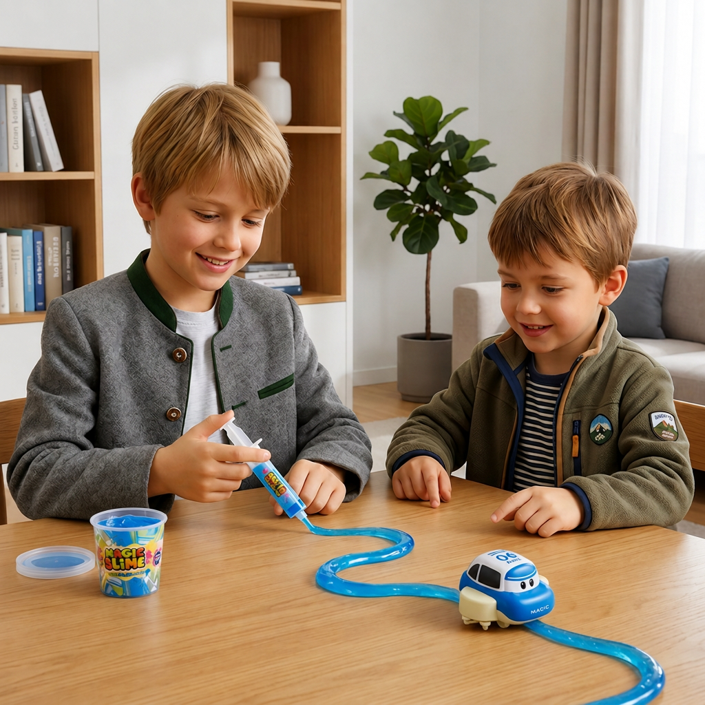 Magisches Slime-Rennbahn-Set – DIY-Abenteuer mit Elektroautos