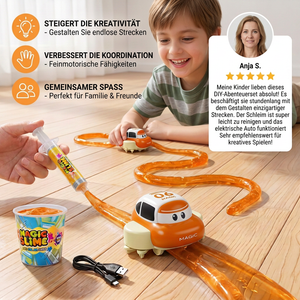 Magisches Slime-Rennbahn-Set – DIY-Abenteuer mit Elektroautos