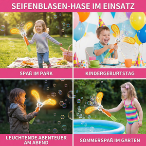 Seifenblasen-Hase mit Flügeln & Licht – Kinder Bubble Maker