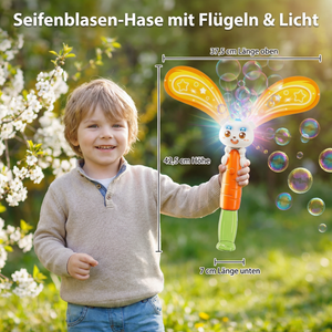 Seifenblasen-Hase mit Flügeln & Licht – Kinder Bubble Maker