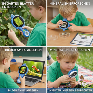 Kinder Video-Mikroskop mit Bildschirm – Mobiles Forschungsgerät für kleine Entdecker