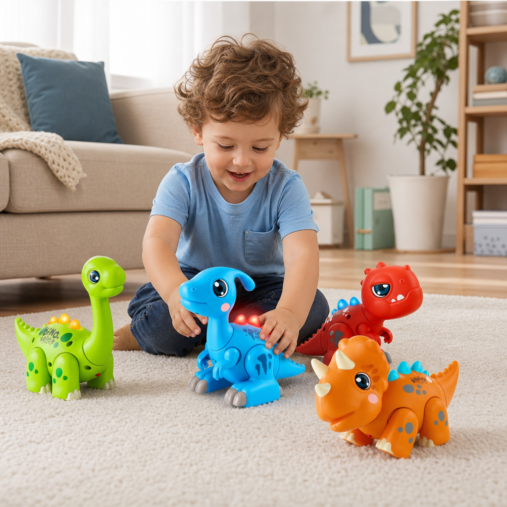 Einfach zusammenbaubares STEM-Dinosaurier-Lernspielzeug mit Licht & Sound
