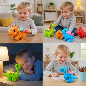 Einfach zusammenbaubares STEM-Dinosaurier-Lernspielzeug mit Licht & Sound