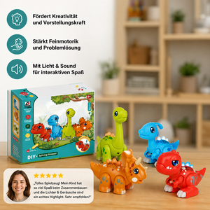 Einfach zusammenbaubares STEM-Dinosaurier-Lernspielzeug mit Licht & Sound
